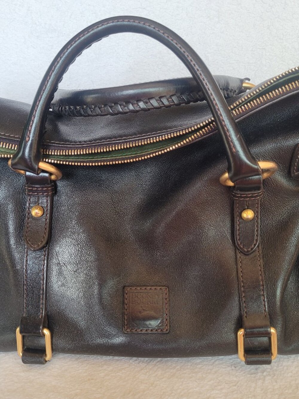 Dooney & Bourke Black Florentine Leather Satchel - Large